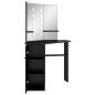 vidaXL Eck-Schminktisch mit LED Schwarz 111x54x141,5 cm vidaXL Eck-Schminktisch mit LED Schwarz 111x54x141,5 cm