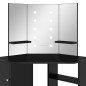 vidaXL Eck-Schminktisch mit LED Schwarz 111x54x141,5 cm vidaXL Eck-Schminktisch mit LED Schwarz 111x54x141,5 cm
