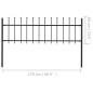 Gartenzaun mit Speerspitzen Stahl 1,7 x 0,6 m Schwarz Gartenzaun mit Speerspitzen Stahl 1,7 x 0,6 m Schwarz