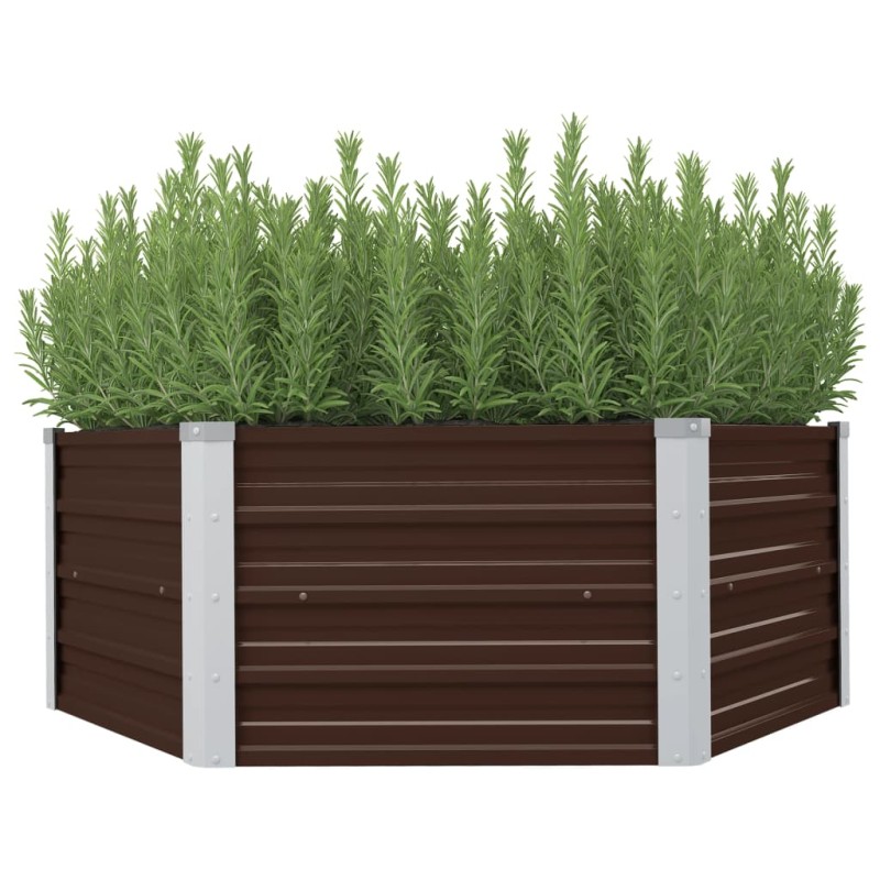 vidaXL Hochbeet Braun 129 x 129 x 46 cm Verzinkter Stahl vidaXL Hochbeet Braun 129 x 129 x 46 cm Verzinkter Stahl