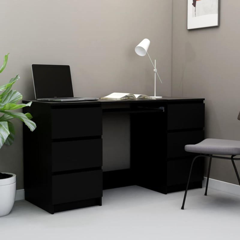 Schreibtisch Schwarz 140x50x77 cm Holzwerkstoff Schreibtisch Schwarz 140x50x77 cm Holzwerkstoff