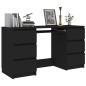 Schreibtisch Schwarz 140x50x77 cm Holzwerkstoff Schreibtisch Schwarz 140x50x77 cm Holzwerkstoff
