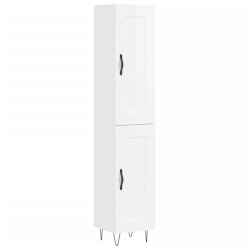 vidaXL Highboard Hochglanz-Weiß 34,5x34x180 cm Holzwerkstoff