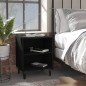 Nachttische mit Metallbeinen 2 Stk. Schwarz 40x30x50 cm Nachttische mit Metallbeinen 2 Stk. Schwarz 40x30x50 cm