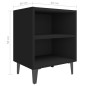 Nachttische mit Metallbeinen 2 Stk. Schwarz 40x30x50 cm Nachttische mit Metallbeinen 2 Stk. Schwarz 40x30x50 cm
