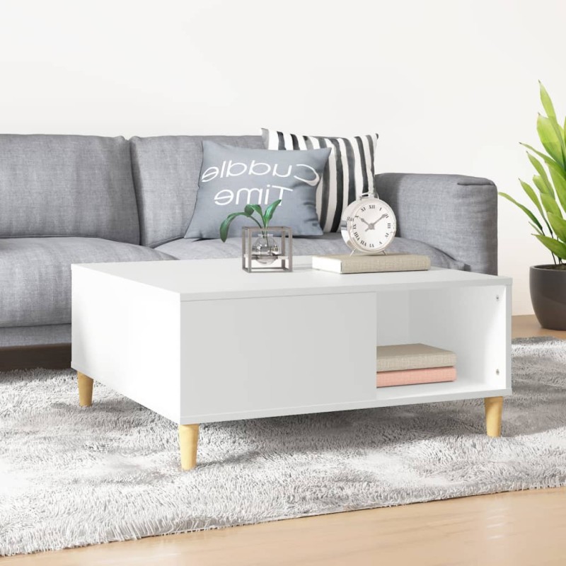 Couchtisch Weiß 80x80x36,5 cm Holzwerkstoff Couchtisch Weiß 80x80x36,5 cm Holzwerkstoff