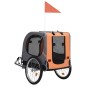 vidaXL Fahrradanhänger für Hunde Orange und Grau vidaXL Fahrradanhänger für Hunde Orange und Grau