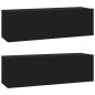 TV-Wandschränke 2 Stk. Schwarz 100x30x30 cm Holzwerkstoff TV-Wandschränke 2 Stk. Schwarz 100x30x30 cm Holzwerkstoff