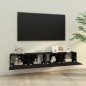 TV-Wandschränke 2 Stk. Schwarz 100x30x30 cm Holzwerkstoff TV-Wandschränke 2 Stk. Schwarz 100x30x30 cm Holzwerkstoff