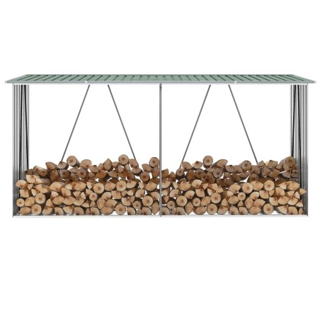 Brennholzlager Verzinkter Stahl 330x84x152 cm Grün