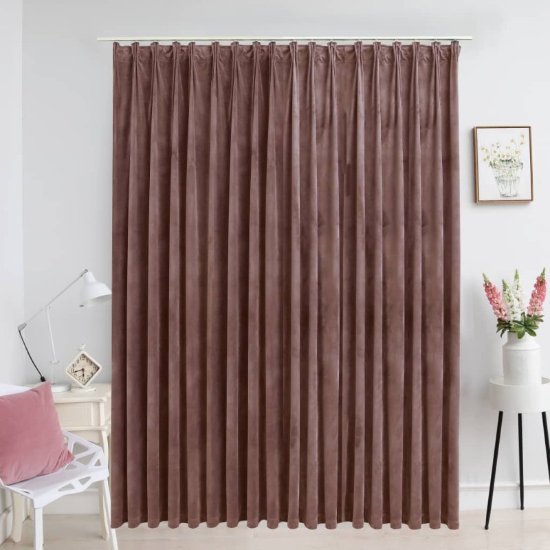 Verdunkelungsvorhang mit Haken Samt Antik-Rosa 290 x 245 cm Verdunkelungsvorhang mit Haken Samt Antik-Rosa 290 x 245 cm