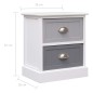 Nachttisch Grau 38×28×45 cm Paulownia Holz Nachttisch Grau 38×28×45 cm Paulownia Holz