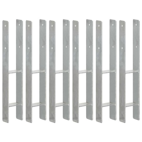 Pfostenträger 6 Stk. Silbern 9×6×60 cm Verzinkter Stahl