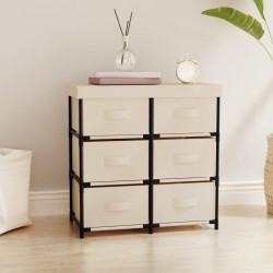 Lagerschrank mit 6 Schubladen 55×29×55 cm Creme Stahl