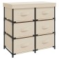 Lagerschrank mit 6 Schubladen 55×29×55 cm Creme Stahl Lagerschrank mit 6 Schubladen 55×29×55 cm Creme Stahl