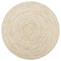 vidaXL Teppich Handgefertigt Jute Weiß und Natur 150 cm vidaXL Teppich Handgefertigt Jute Weiß und Natur 150 cm
