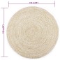 vidaXL Teppich Handgefertigt Jute Weiß und Natur 150 cm vidaXL Teppich Handgefertigt Jute Weiß und Natur 150 cm