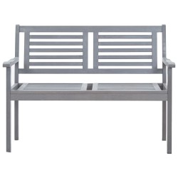 2-Sitzer-Gartenbank 120 cm Grau Eukalyptus Massivholz