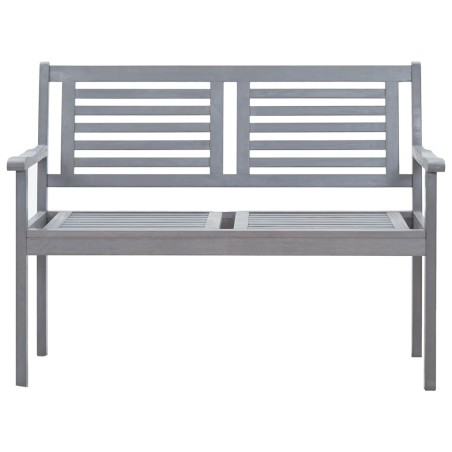 2-Sitzer-Gartenbank 120 cm Grau Eukalyptus Massivholz