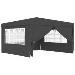vidaXL Profi-Partyzelt mit Seitenwänden 4×4 m Anthrazit 90 g/m²