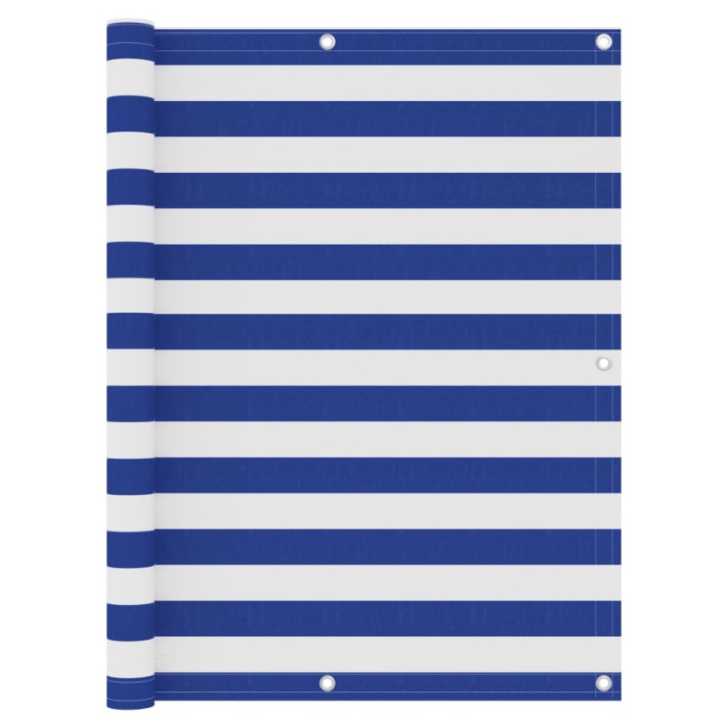 Balkon-Sichtschutz Weiß und Blau 120x600 cm Oxford-Gewebe Balkon-Sichtschutz Weiß und Blau 120x600 cm Oxford-Gewebe