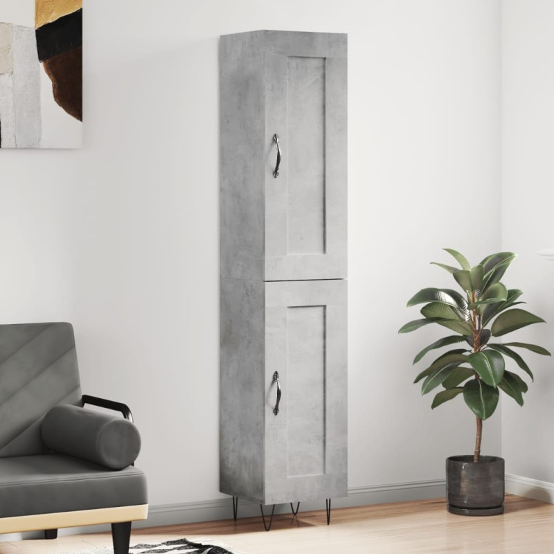Highboard Betongrau 34,5x34x180 cm Holzwerkstoff Highboard Betongrau 34,5x34x180 cm Holzwerkstoff