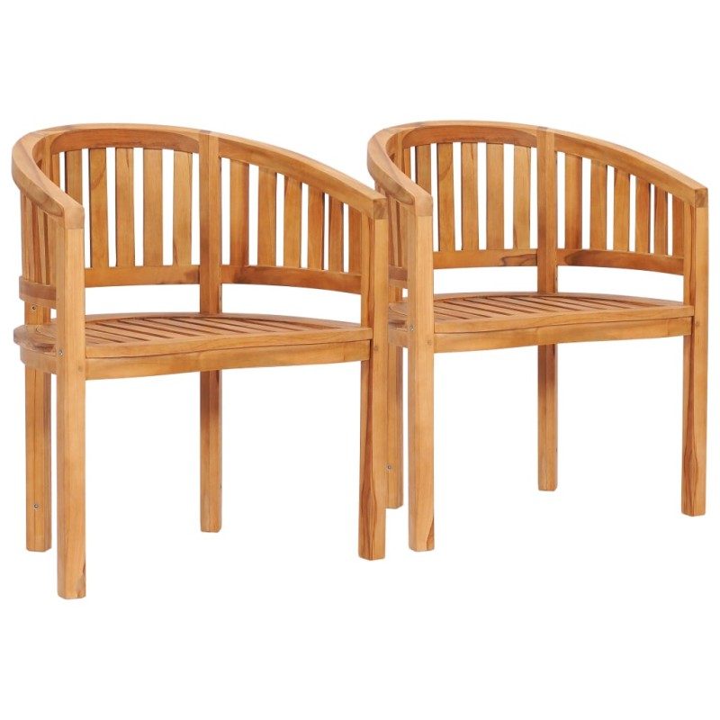 Bananenstühle 2 Stk. Massivholz Teak Bananenstühle 2 Stk. Massivholz Teak