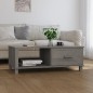 Couchtisch HAMAR Hellgrau 100x55x35 cm Massivholz Kiefer Couchtisch HAMAR Hellgrau 100x55x35 cm Massivholz Kiefer