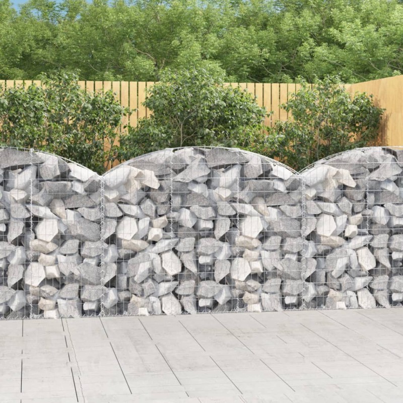 Gabione mit Hochbogen 150x30x100/120 cm Verzinktes Eisen Gabione mit Hochbogen 150x30x100/120 cm Verzinktes Eisen