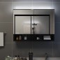 LED-Spiegelschrank fürs Bad Schwarz 80x15x60 cm MDF LED-Spiegelschrank fürs Bad Schwarz 80x15x60 cm MDF