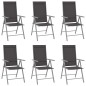 vidaXL Gartenstühle Klappbar 6 Stk. Textilene Schwarz vidaXL Gartenstühle Klappbar 6 Stk. Textilene Schwarz