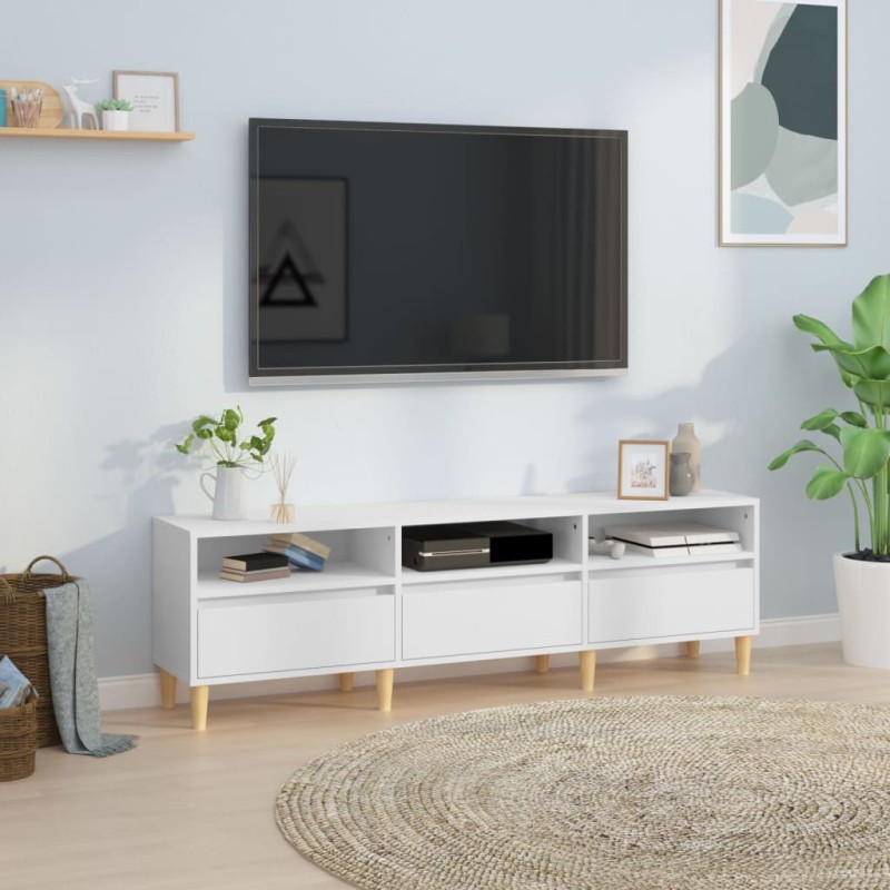 vidaXL TV-Schrank Weiß 150x30x44,5 cm Holzwerkstoff vidaXL TV-Schrank Weiß 150x30x44,5 cm Holzwerkstoff