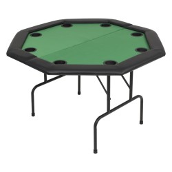 vidaXL 8-Spieler Poker Klapptisch 2-fach Zuklappbar Achteckig Grün