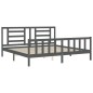 Massivholzbett mit Kopfteil Grau 200x200 cm Massivholzbett mit Kopfteil Grau 200x200 cm
