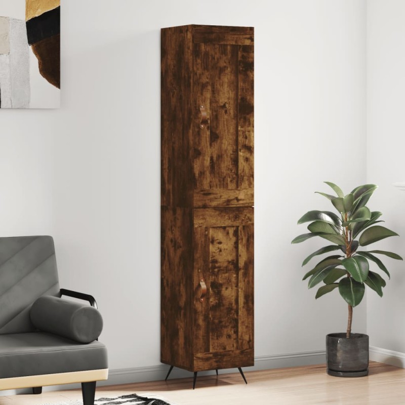 Highboard Räuchereiche 34,5x34x180 cm Holzwerkstoff Highboard Räuchereiche 34,5x34x180 cm Holzwerkstoff
