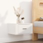 Wand-Nachttische 2 Stk. Hochglanz-Weiß 50x36x25 cm Wand-Nachttische 2 Stk. Hochglanz-Weiß 50x36x25 cm