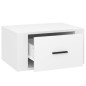 Wand-Nachttische 2 Stk. Hochglanz-Weiß 50x36x25 cm Wand-Nachttische 2 Stk. Hochglanz-Weiß 50x36x25 cm