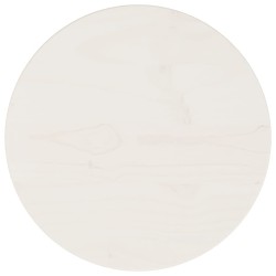 Tischplatte Weiß Ø30x2,5 cm Massivholz Kiefer