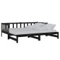 Tagesbett Ausziehbar Schwarz Kiefer Massivholz 2x(90x200) cm Tagesbett Ausziehbar Schwarz Kiefer Massivholz 2x(90x200) cm