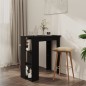 Bartisch mit Regal Schwarz 102x50x103,5 cm Holzwerkstoff Bartisch mit Regal Schwarz 102x50x103,5 cm Holzwerkstoff