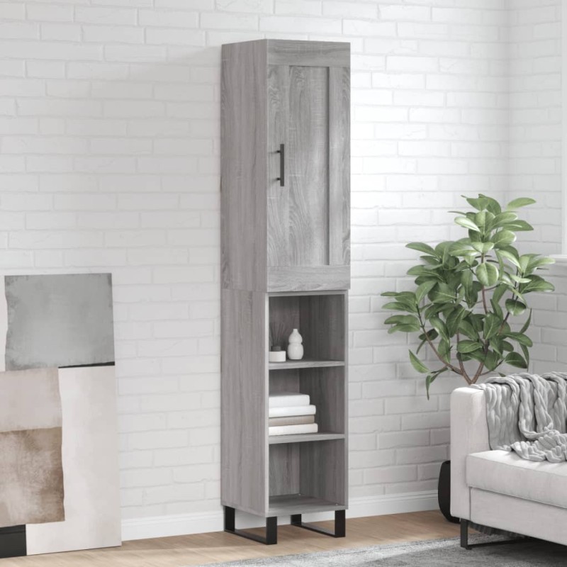 vidaXL Highboard Grau Sonoma 34,5x34x180 cm Holzwerkstoff vidaXL Highboard Grau Sonoma 34,5x34x180 cm Holzwerkstoff