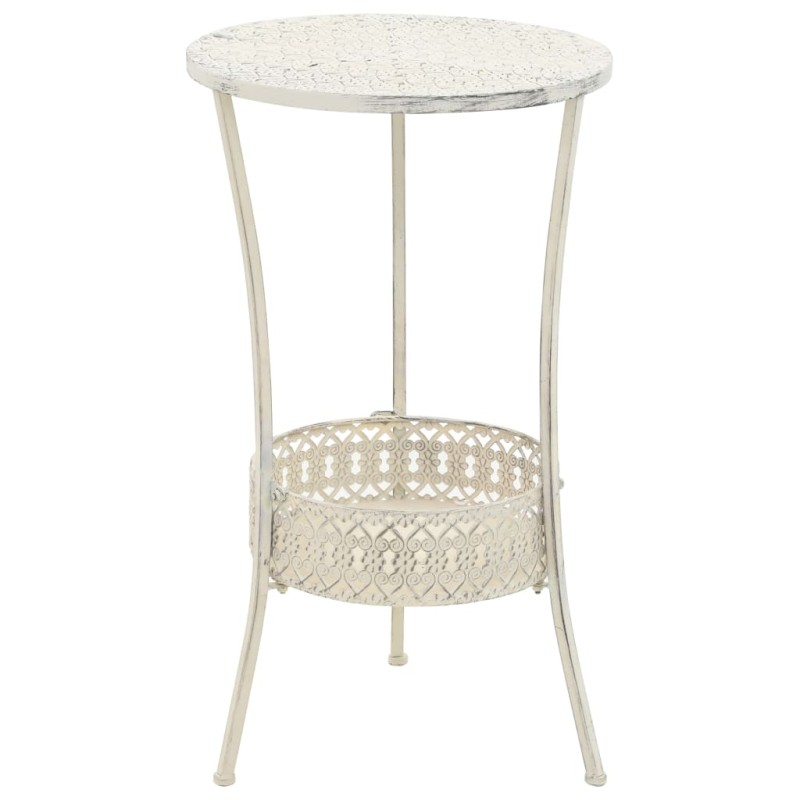 vidaXL Bistrotisch Vintage-Stil Rund Metall 40 x 70 cm Weiß vidaXL Bistrotisch Vintage-Stil Rund Metall 40 x 70 cm Weiß