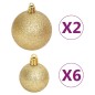 108-tlg. Weihnachtskugel-Set Golden und Rot 108-tlg. Weihnachtskugel-Set Golden und Rot