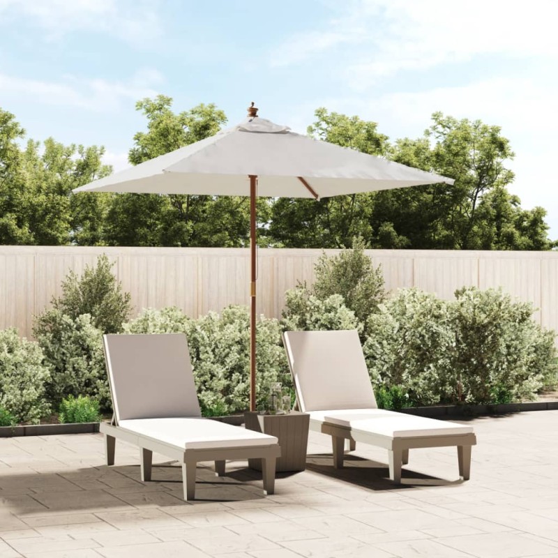 Sonnenschirm mit Holzmast Sandfarben 198x198x231 cm Sonnenschirm mit Holzmast Sandfarben 198x198x231 cm