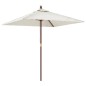 Sonnenschirm mit Holzmast Sandfarben 198x198x231 cm Sonnenschirm mit Holzmast Sandfarben 198x198x231 cm