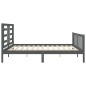 Massivholzbett mit Kopfteil Grau 200x200 cm Massivholzbett mit Kopfteil Grau 200x200 cm