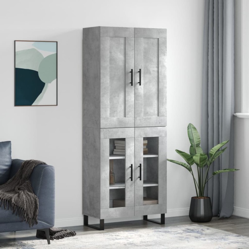 Highboard Betongrau 69,5x34x180 cm Holzwerkstoff Highboard Betongrau 69,5x34x180 cm Holzwerkstoff