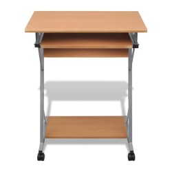 Computertisch Computerwagen PC Tisch Bürotisch Laptop auf Rollen braun