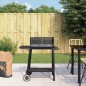 Holzkohlegrill mit Rädern Schwarz Stahl Holzkohlegrill mit Rädern Schwarz Stahl