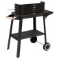 Holzkohlegrill mit Rädern Schwarz Stahl Holzkohlegrill mit Rädern Schwarz Stahl